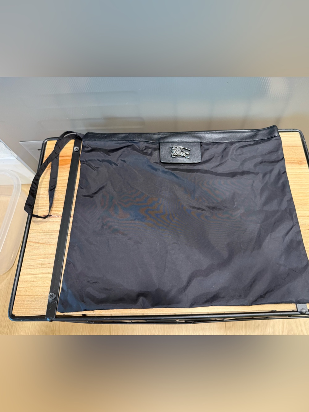 Burberry Black Nylon Travel Organizer Pouch Shoe Bag Zip Case